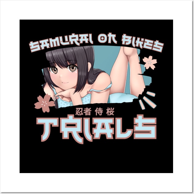 manga anime trials sakura cherry blossom - bike TRIAL sports Wall Art by ALLEBASIdesigns